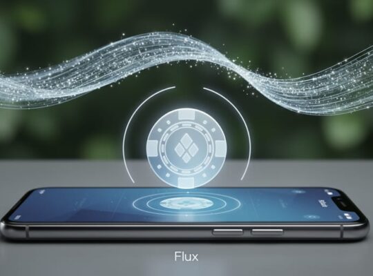Realistic tech-themed scene showing a smartphone with glowing protective data streams surrounding an abstract casino chip silhouette, evoking responsible online gambling monitoring.